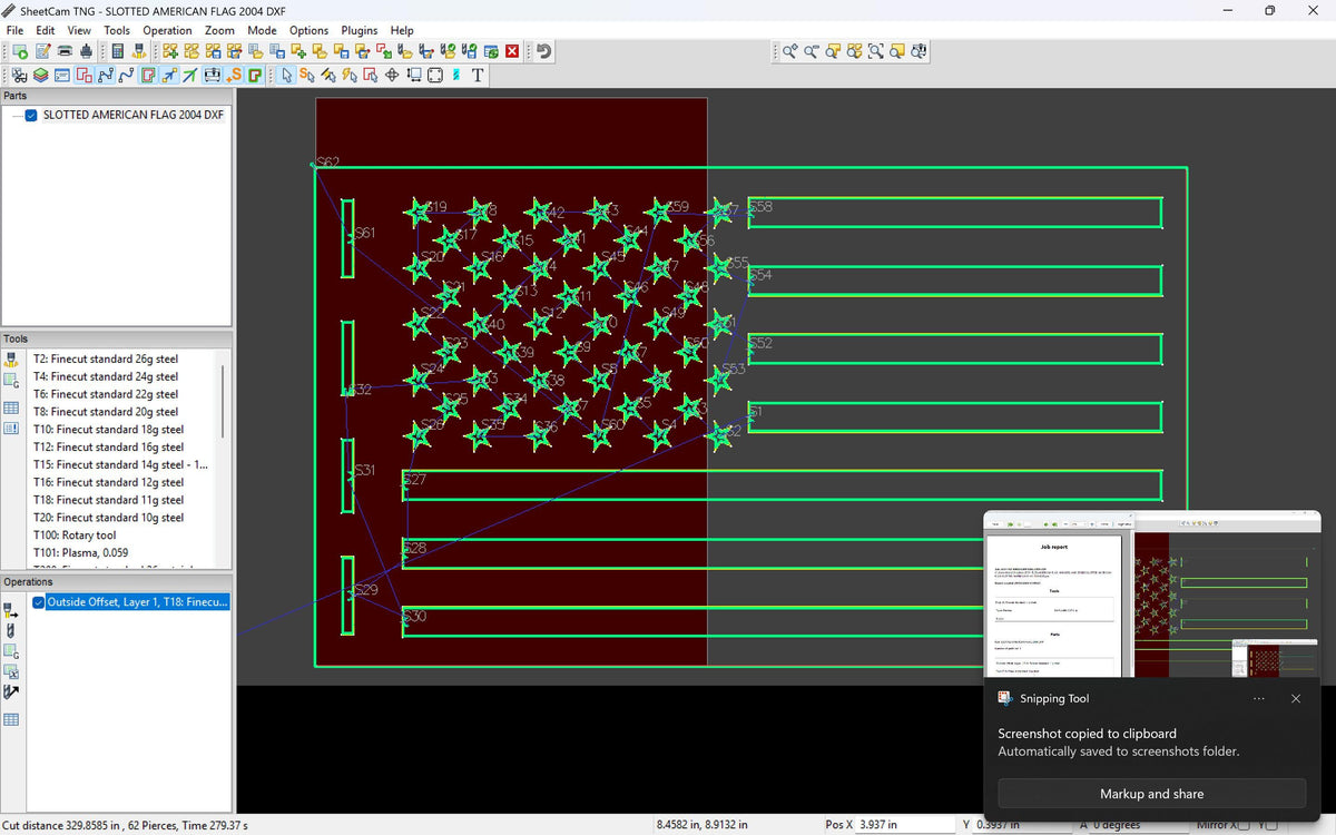 Slotted American Flag Sign vector paths in design software (photo 5)