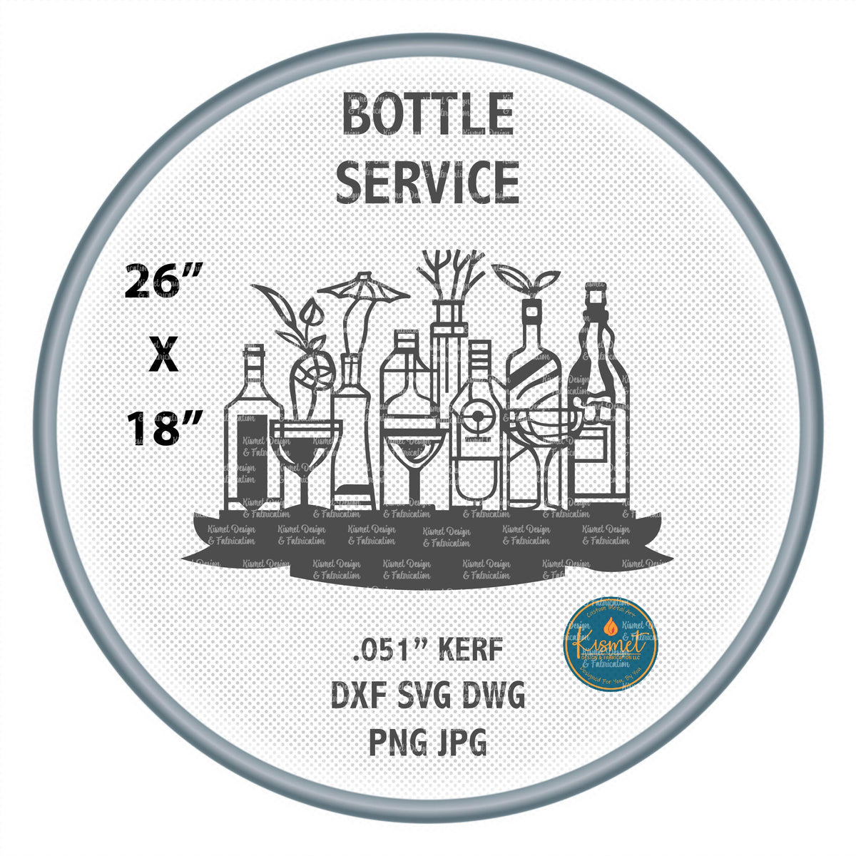 Liquor Bottles Personalized Bar Sign DXF/SVG design preview with file details (photo 6)
