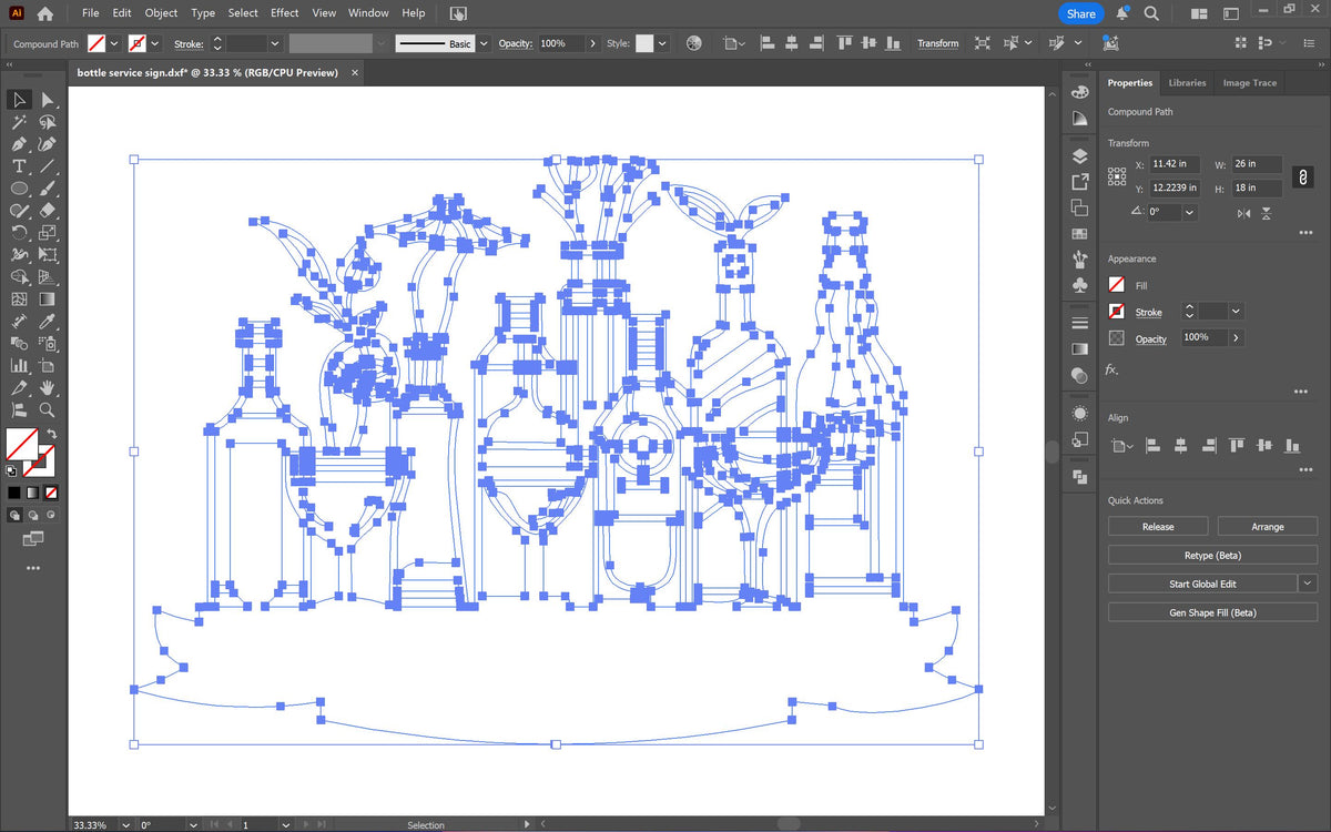 Liquor Bottles Personalized Bar Sign vector paths in design software (photo 10)