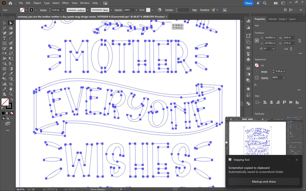 Mother’s Day Sign vector paths in design software (photo 8)