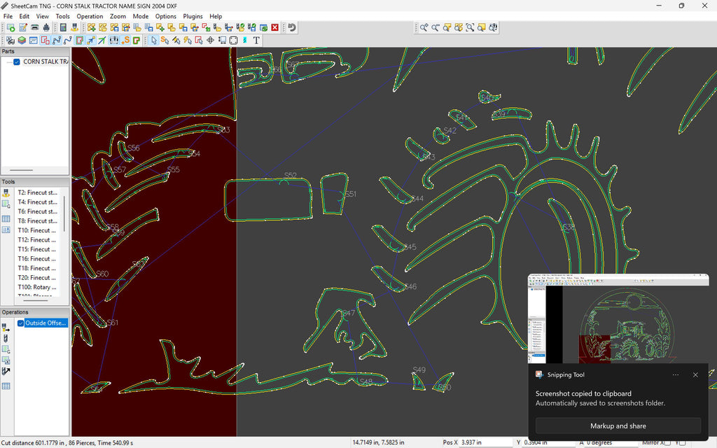Corn Field Tractor Custom Name Sign vector paths in design software (photo 5)