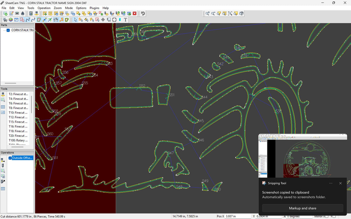 Corn Field Tractor Custom Name Sign vector paths in design software (photo 5)
