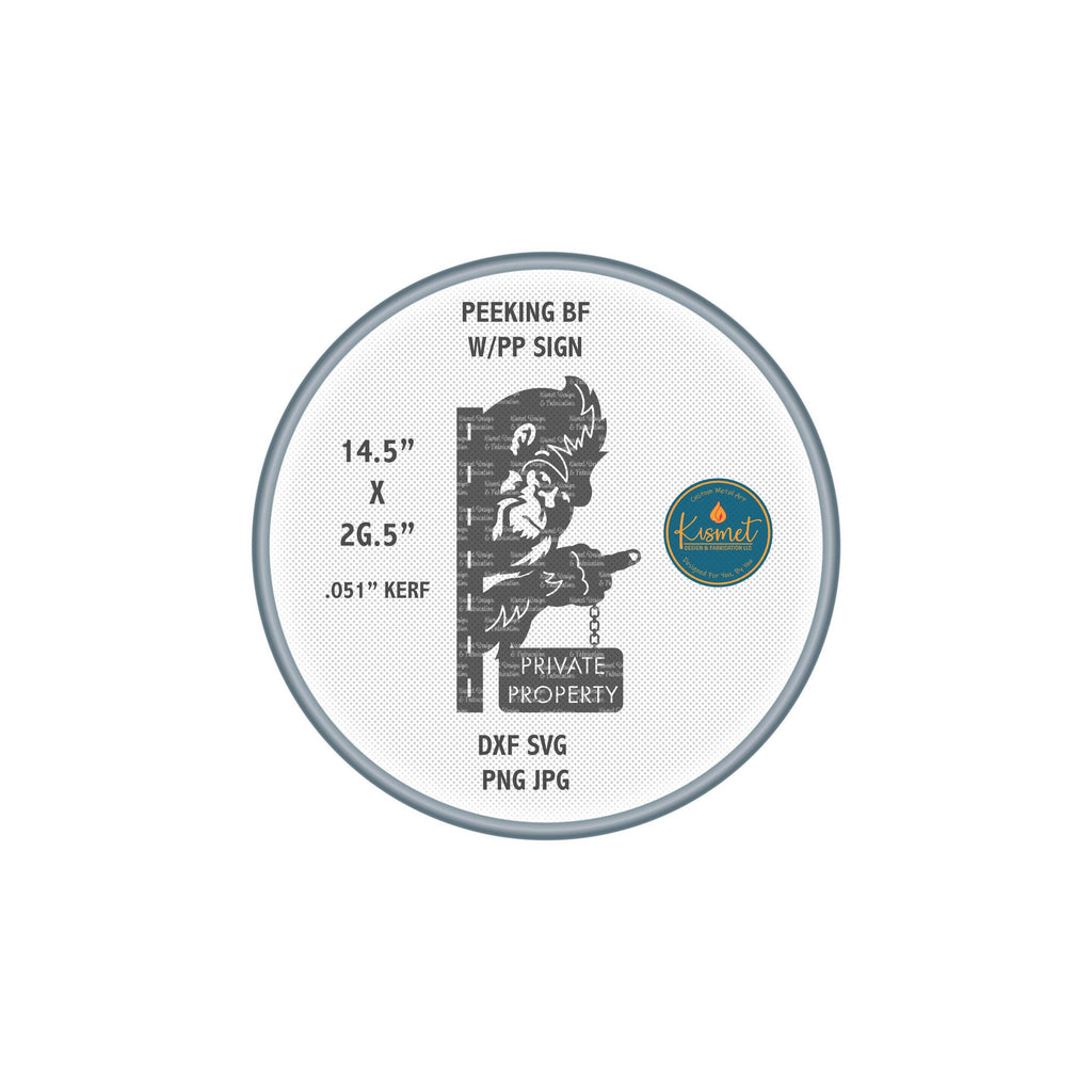 Bigfoot Private Property Sign DXF/SVG design preview with file details (photo 7)