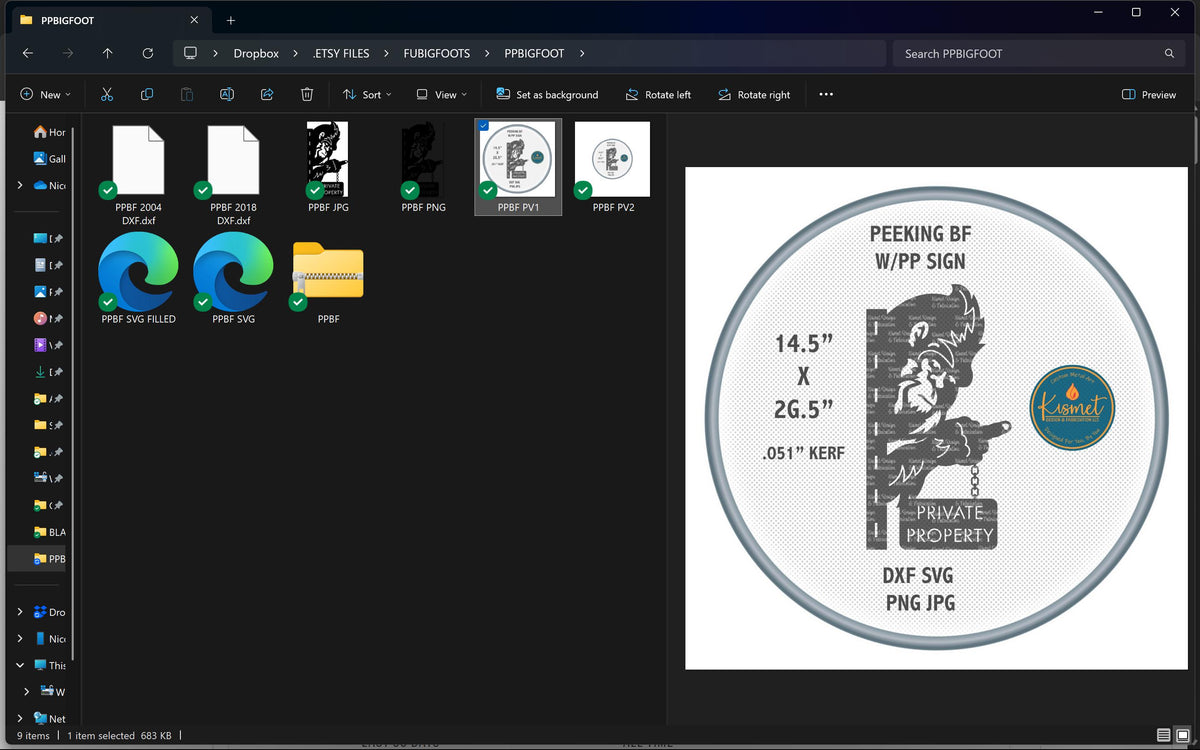 Bigfoot Private Property Sign vector paths in design software