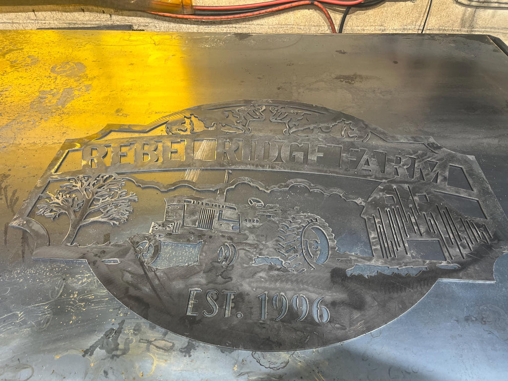 Cow Ranch Farm Sign finished metal example (photo 3)