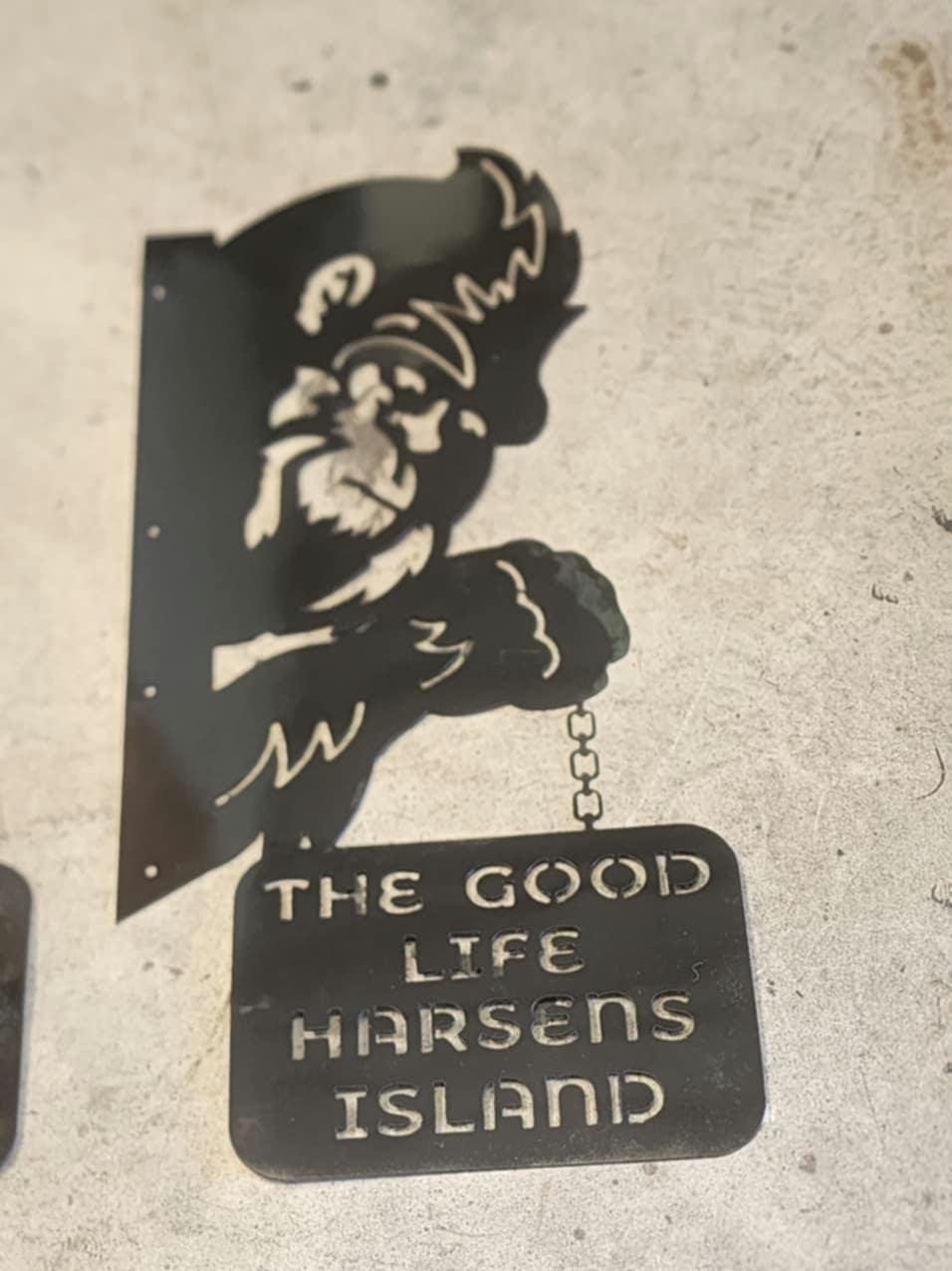 Peeking Bigfoot Sign finished metal example