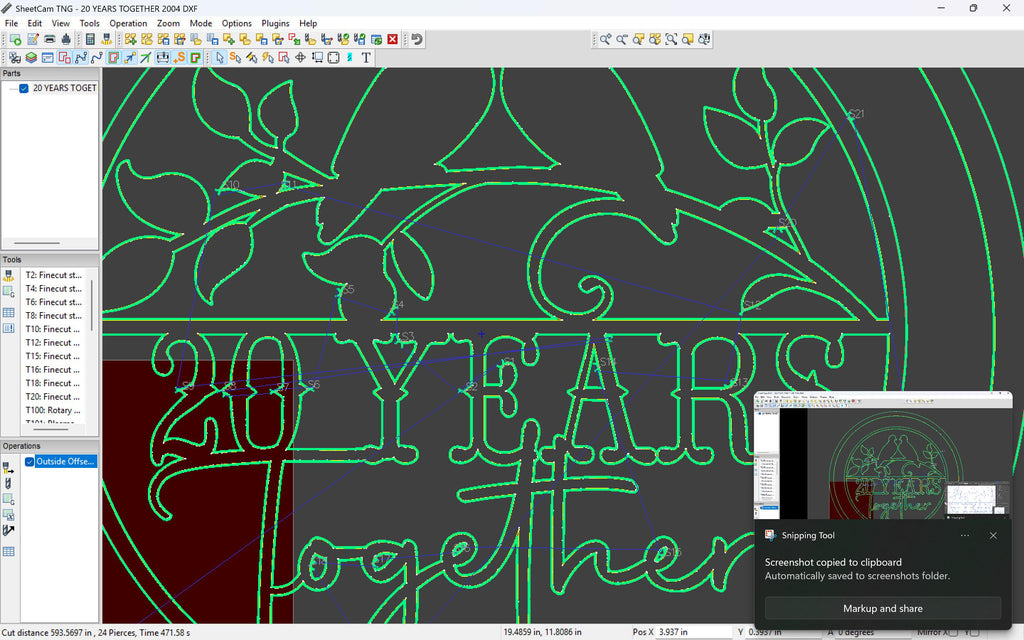 20th Anniversary Love Birds Sign vector paths in design software (photo 6)