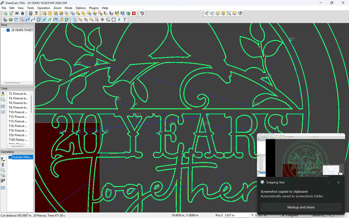 20th Anniversary Love Birds Sign vector paths in design software (photo 6)