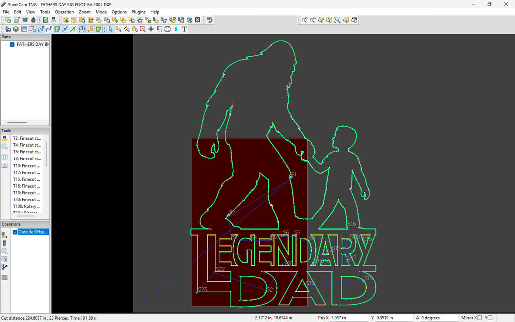 Legendary Dad Bigfoot and Son Sign vector paths in design software (photo 6)
