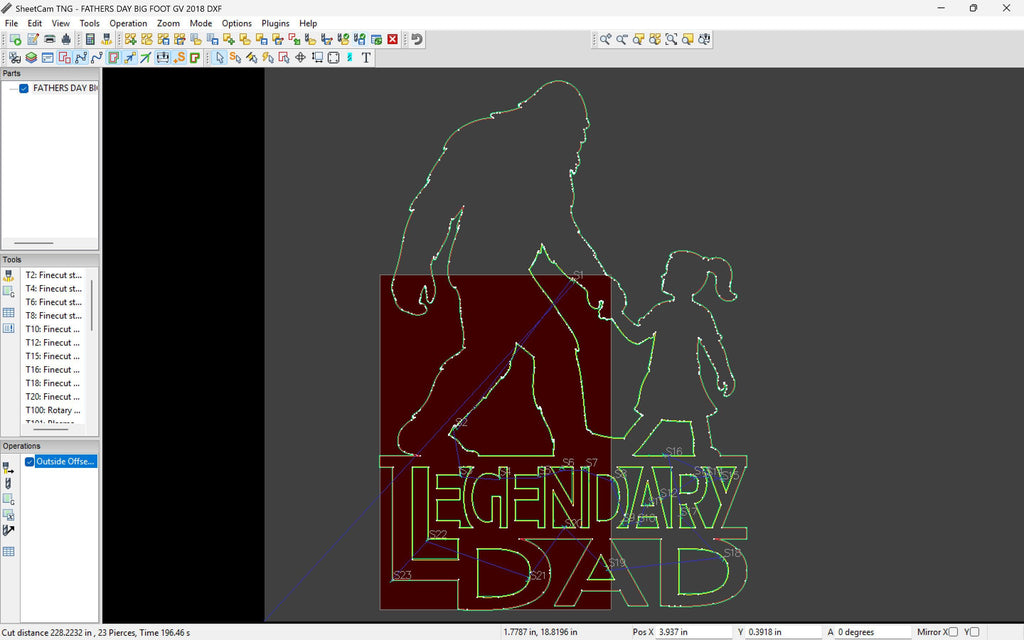 Legendary Dad Bigfoot and Daughter Sign vector paths in design software (photo 4)