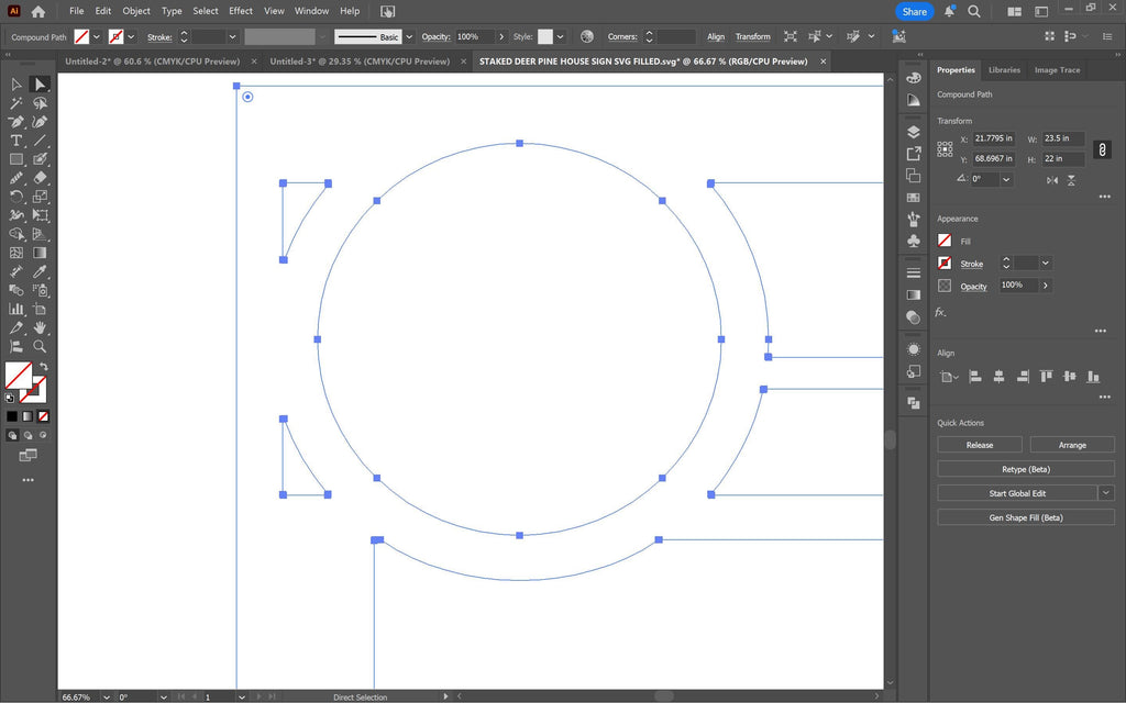Circle Address Yard Stake vector paths in design software (photo 5)