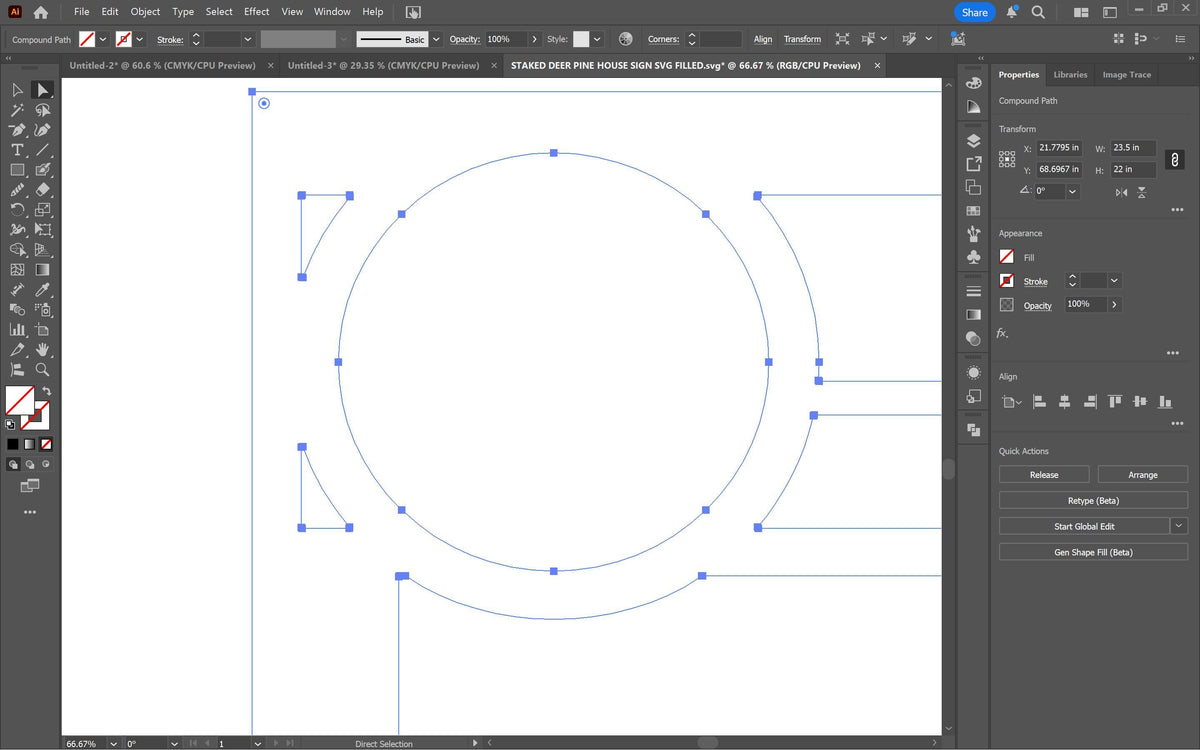 Circle Address Yard Stake vector paths in design software (photo 5)