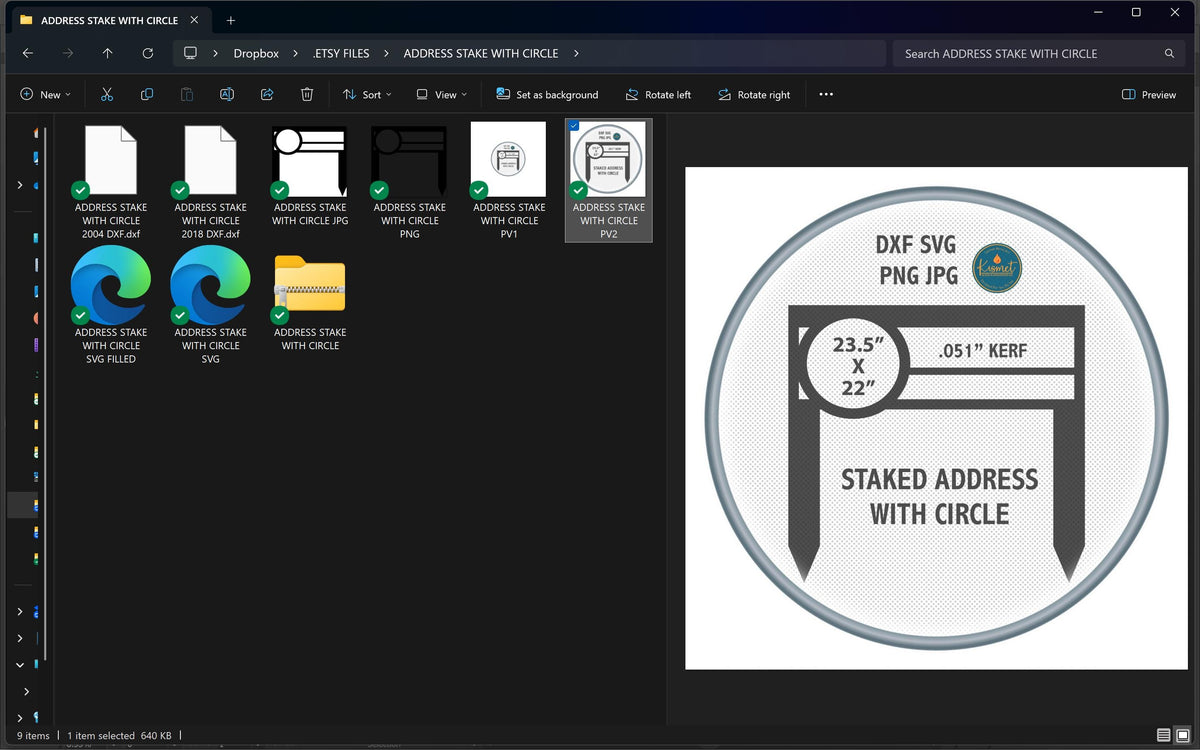 Circle Address Yard Stake vector paths in design software