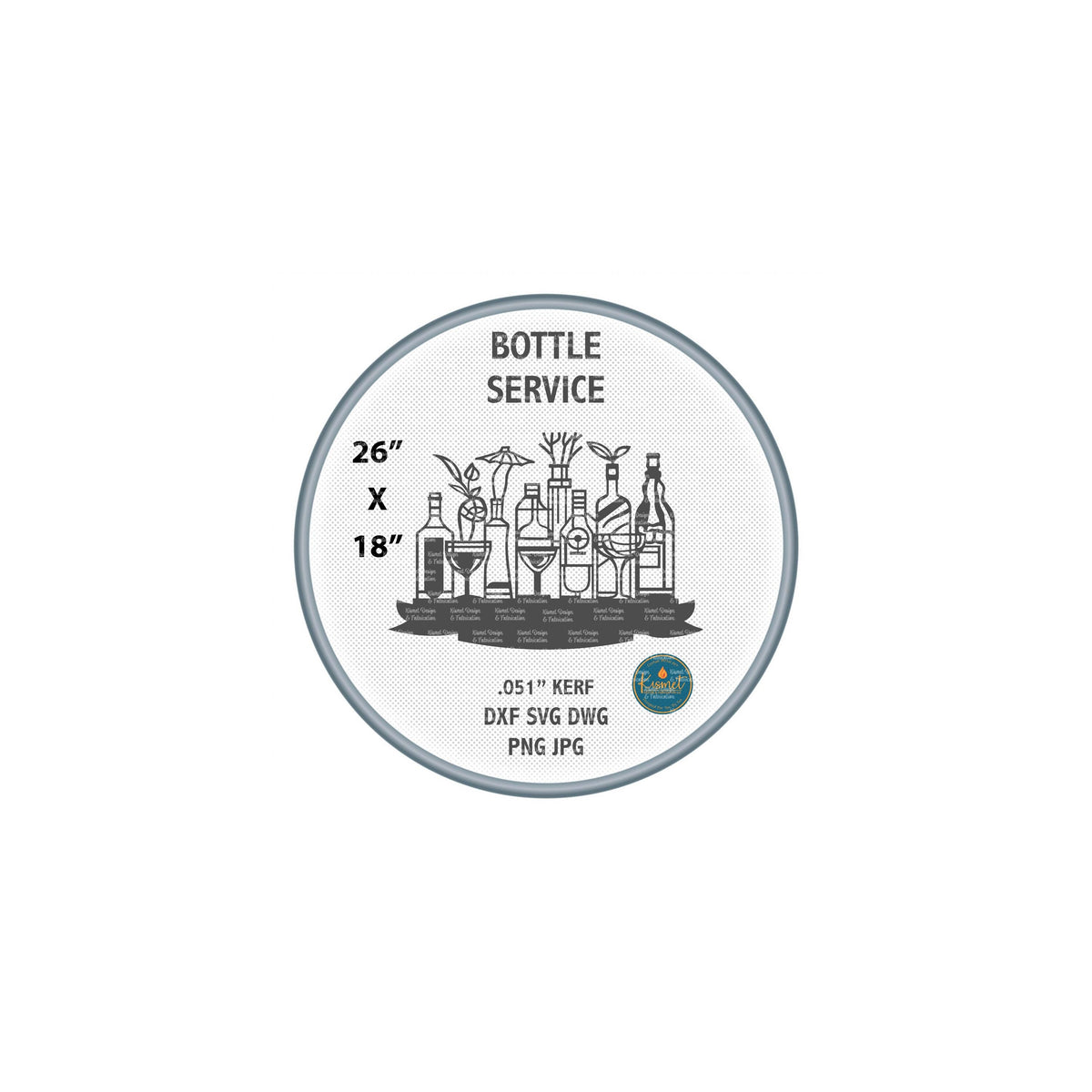 Liquor Bottles Personalized Bar Sign DXF/SVG design preview with file details