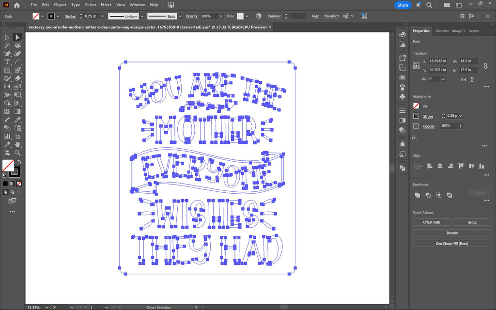 Mother’s Day Sign vector paths in design software (photo 9)