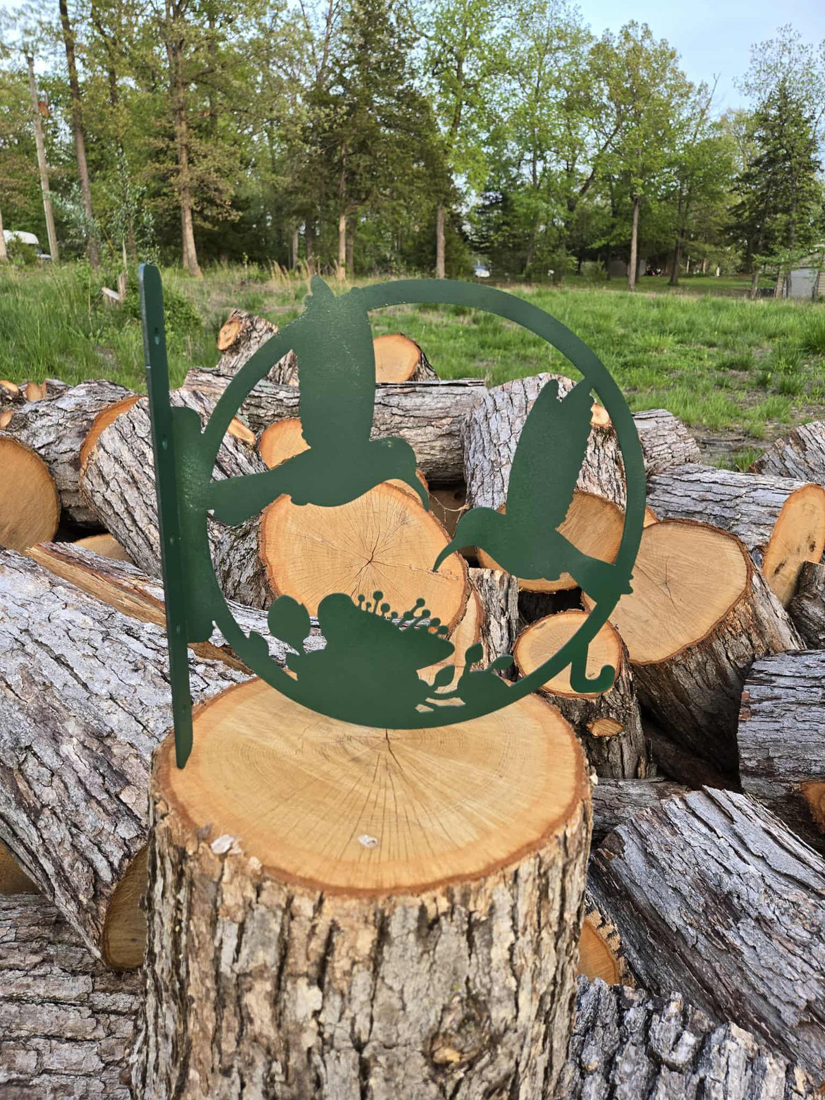 Hummingbird Feeder Hanger finished metal example