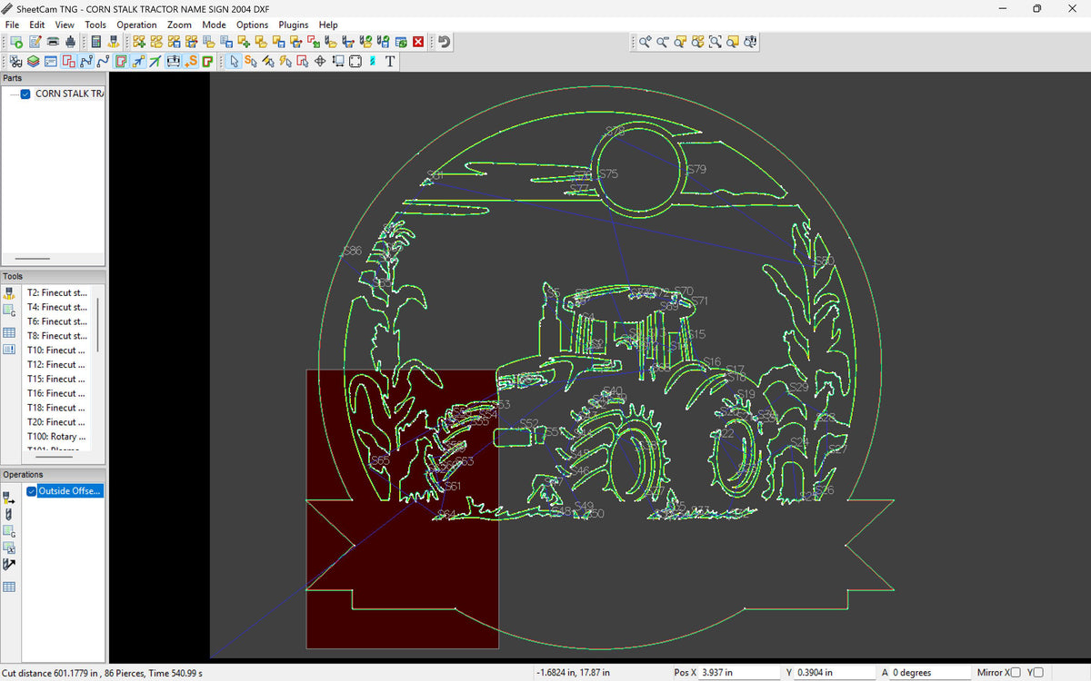 Corn Field Tractor Custom Name Sign vector paths in design software (photo 6)