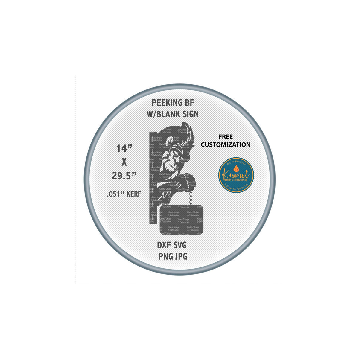 Peeking Bigfoot with Hanging Name Sign DXF/SVG design preview with file details (photo 7)