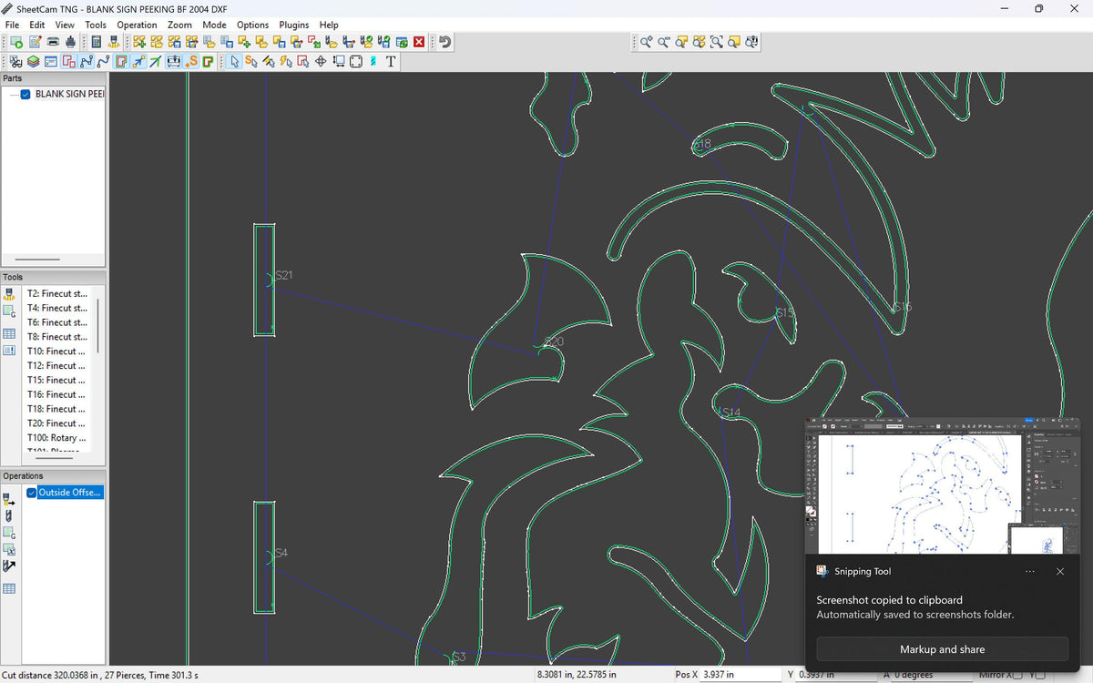 Peeking Bigfoot with Hanging Name Sign vector paths in design software (photo 10)