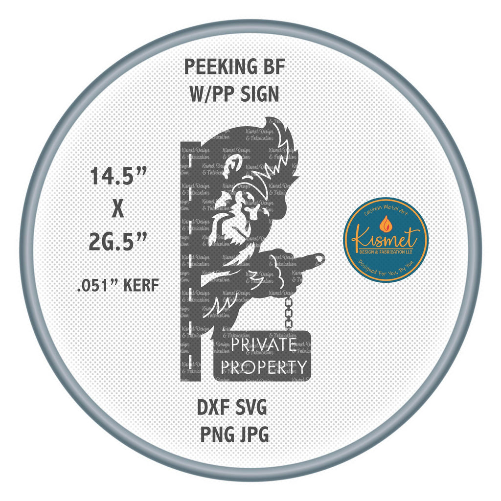 Bigfoot Private Property Sign DXF/SVG design preview with file details