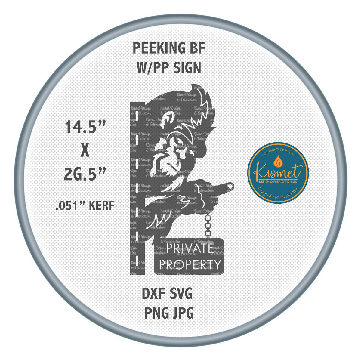 Bigfoot Private Property Sign DXF/SVG design preview with file details