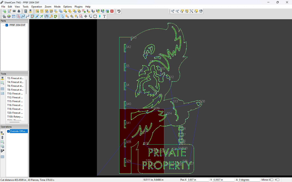Bigfoot Private Property Sign vector paths in design software (photo 10)