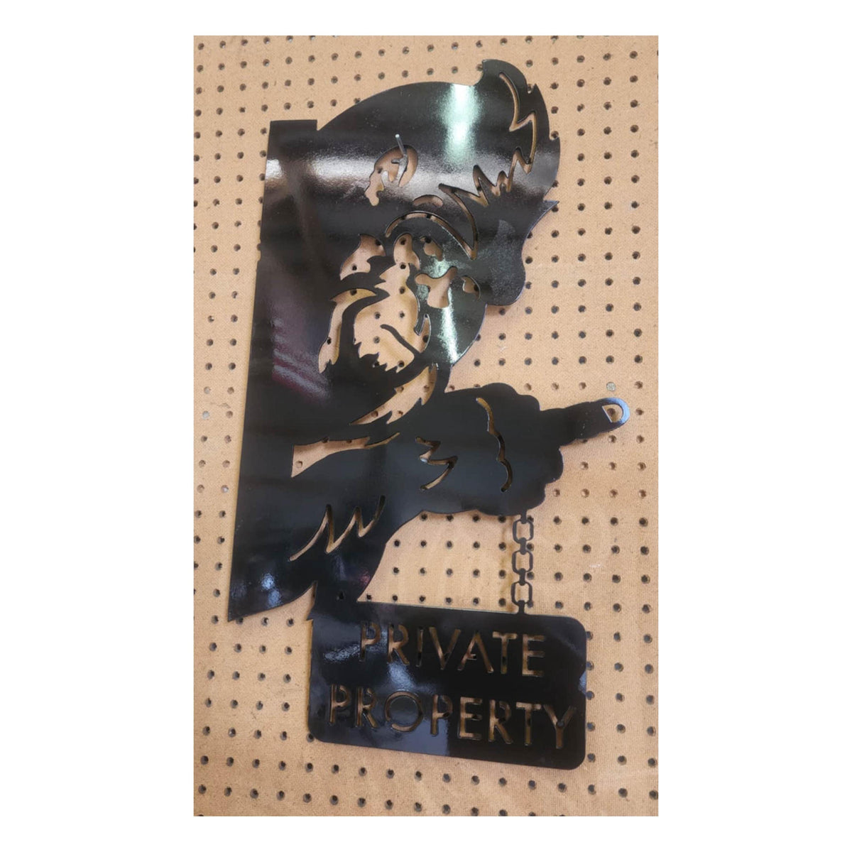 Bigfoot Private Property Sign finished metal example