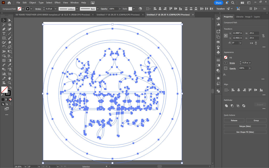 60 Years Together Love Birds Sign vector paths in design software (photo 9)