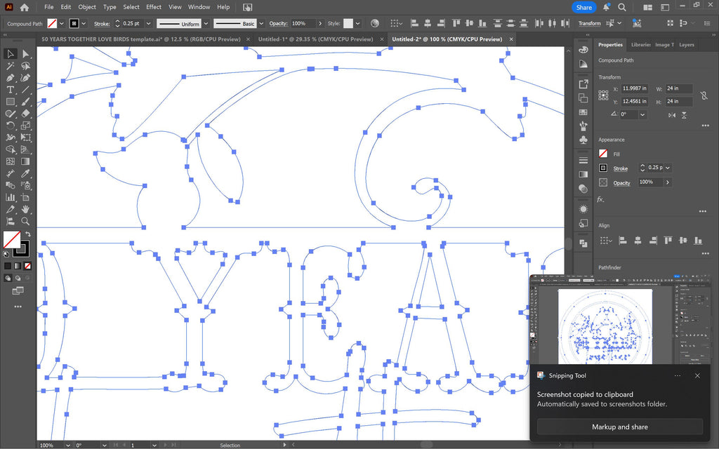 60 Years Together Love Birds Sign vector paths in design software (photo 8)