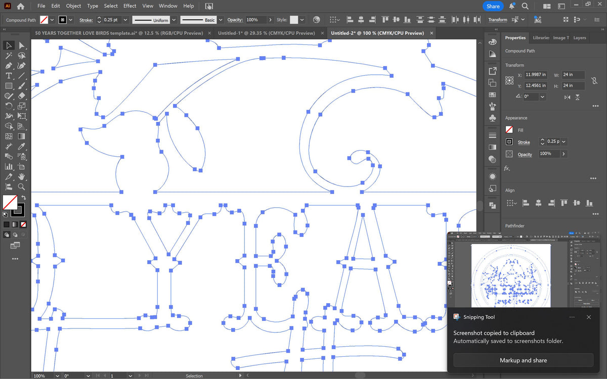 60 Years Together Love Birds Sign vector paths in design software (photo 8)