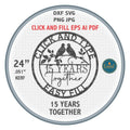 15th Anniversary Sign DXF/SVG design preview with file details