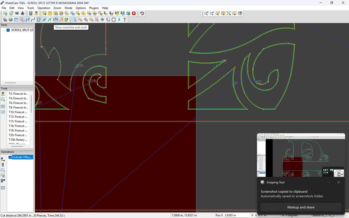 Scroll Serif Split Letter R Monogram vector paths in design software (photo 6)