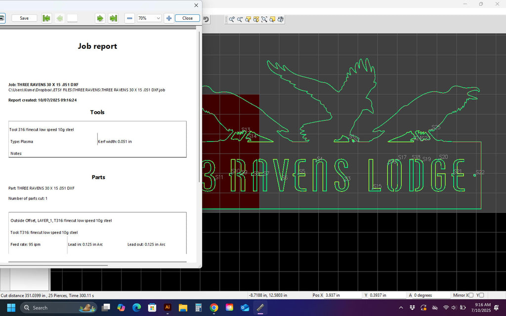 Three Ravens Lodge vector paths in design software (photo 6)