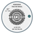 Tractor Tire Monogram DXF/SVG design preview with file details