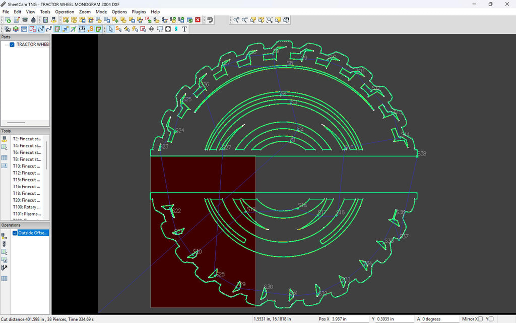 Tractor Tire Monogram vector paths in design software (photo 6)