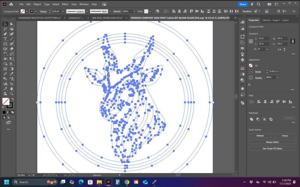 Antelope Round Sign vector paths in design software (photo 6)