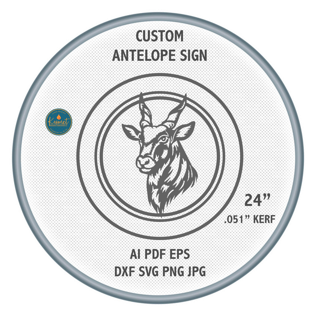 Antelope Round Sign DXF/SVG design preview with file details