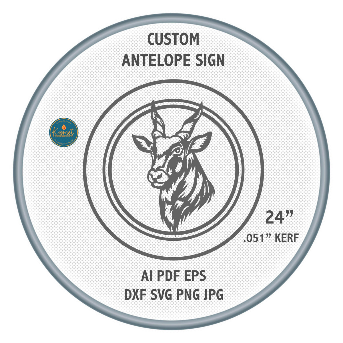 Antelope Round Sign DXF/SVG design preview with file details