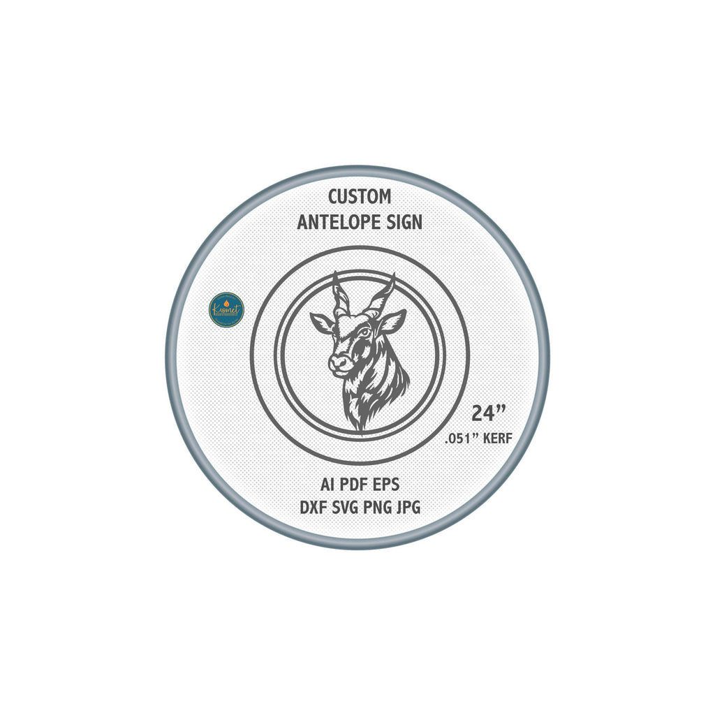 Antelope Round Sign DXF/SVG design preview with file details (photo 8)