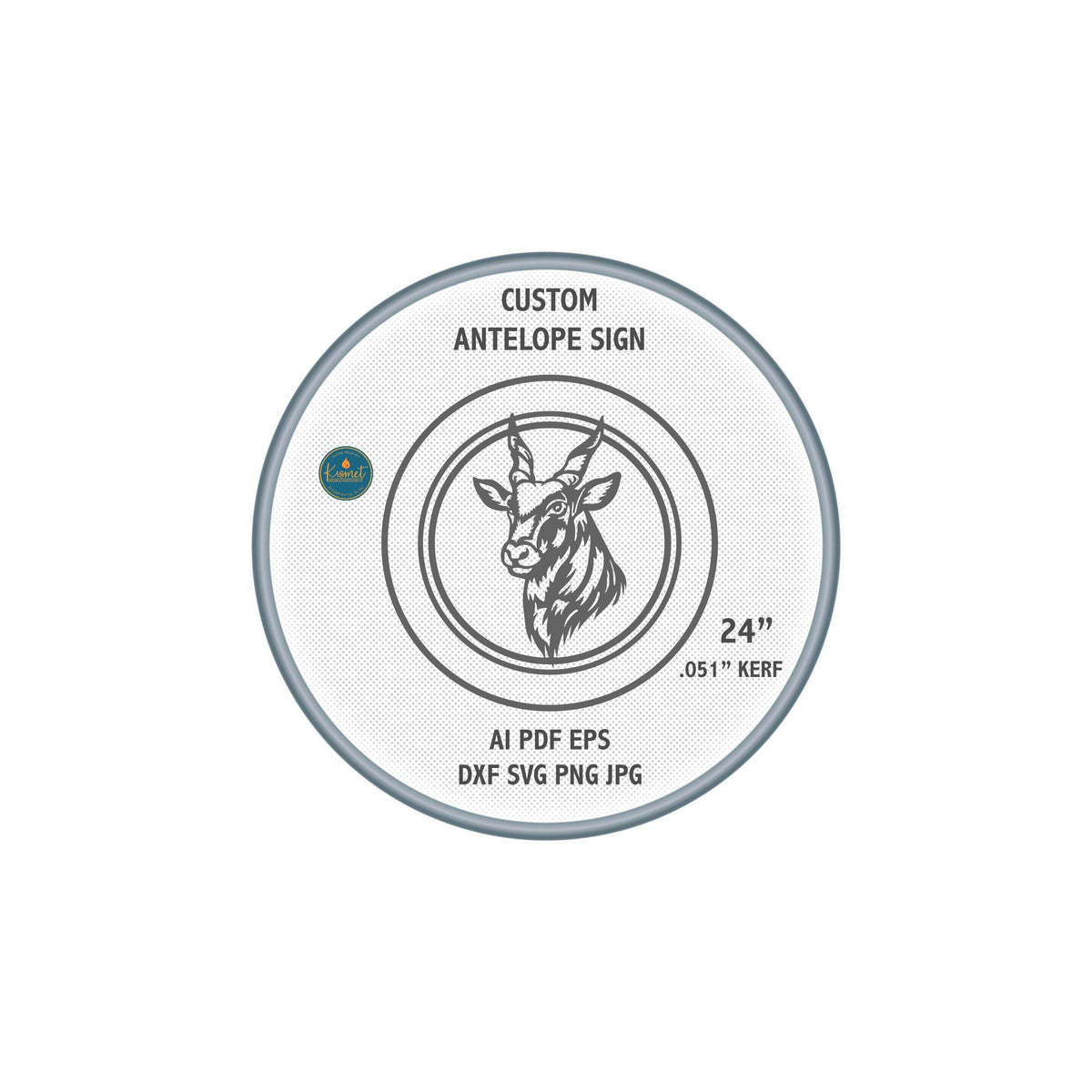 Antelope Round Sign DXF/SVG design preview with file details (photo 8)