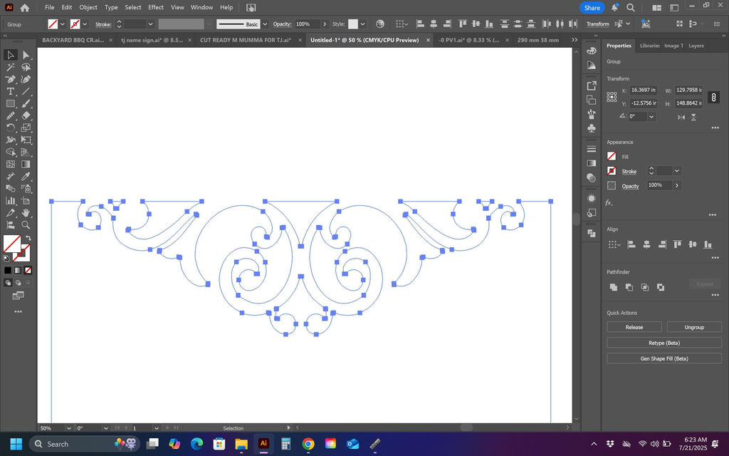 A–Z Monogram Yard Signs vector paths in design software (photo 6)