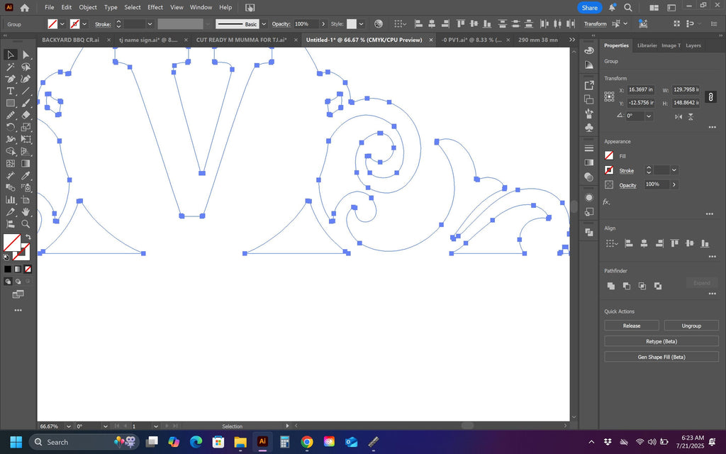 A–Z Monogram Yard Signs vector paths in design software (photo 7)