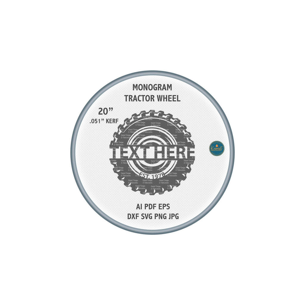 Tractor Tire Monogram DXF/SVG design preview with file details (photo 2)