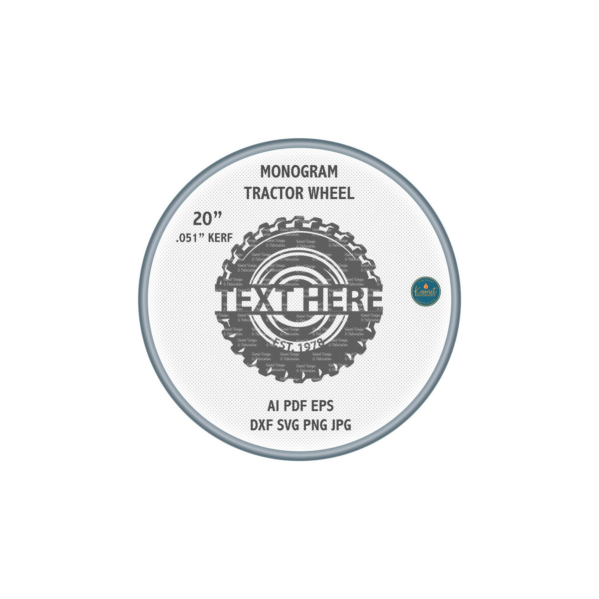 Tractor Tire Monogram DXF/SVG design preview with file details (photo 2)