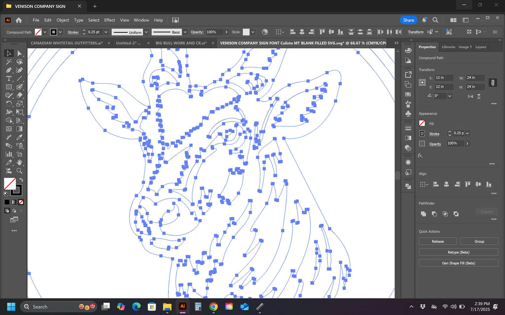 Antelope Round Sign vector paths in design software (photo 5)
