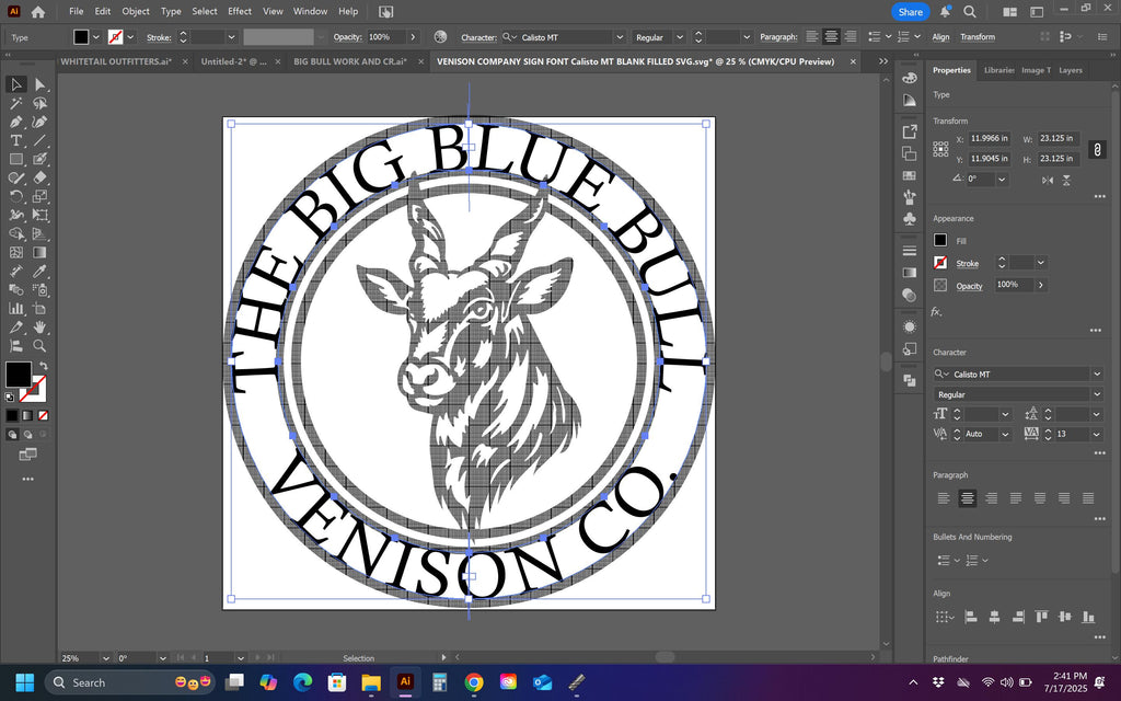 Antelope Round Sign vector paths in design software (photo 3)