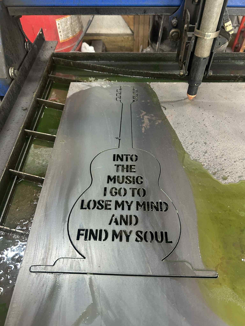 Into the Music Guitar Wall Art finished metal example