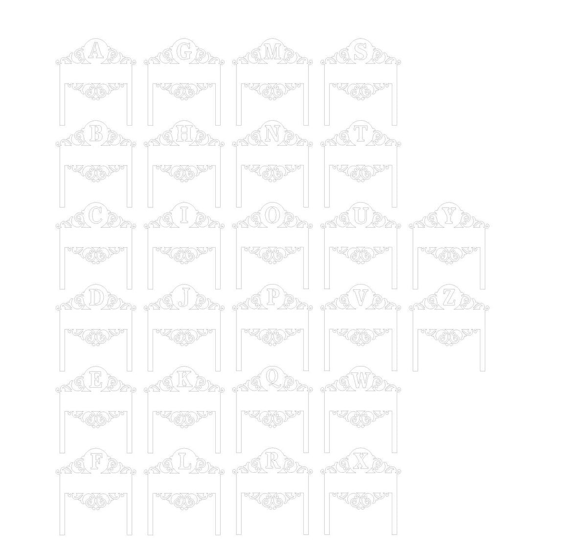 A–Z Monogram Yard Signs artwork preview