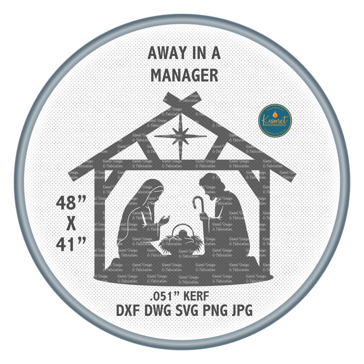 Away in a Manger Nativity DXF/SVG design preview with file details (photo 9)