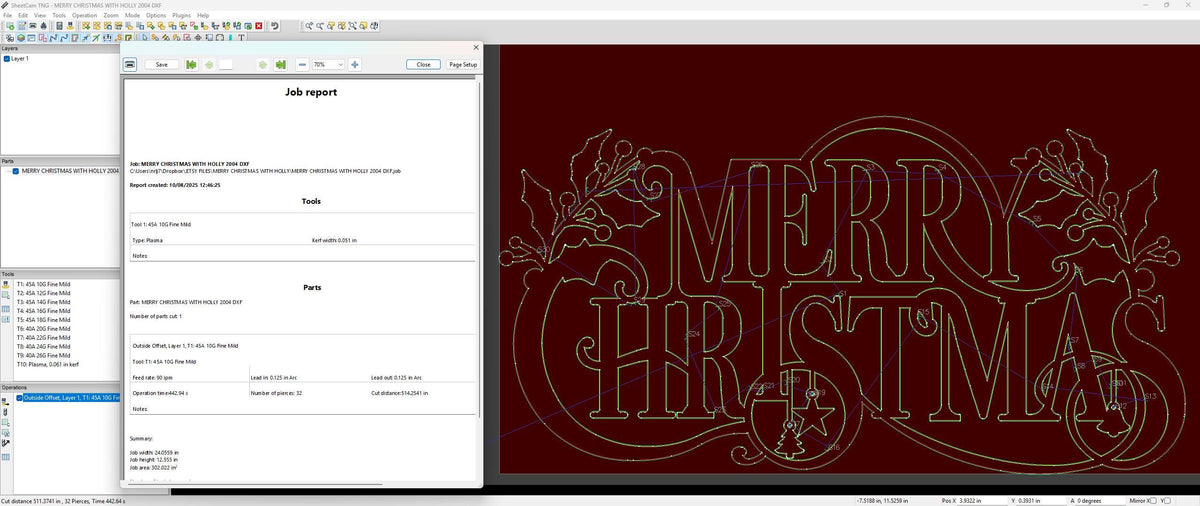 Merry Christmas Holly Script vector paths in design software (photo 7)